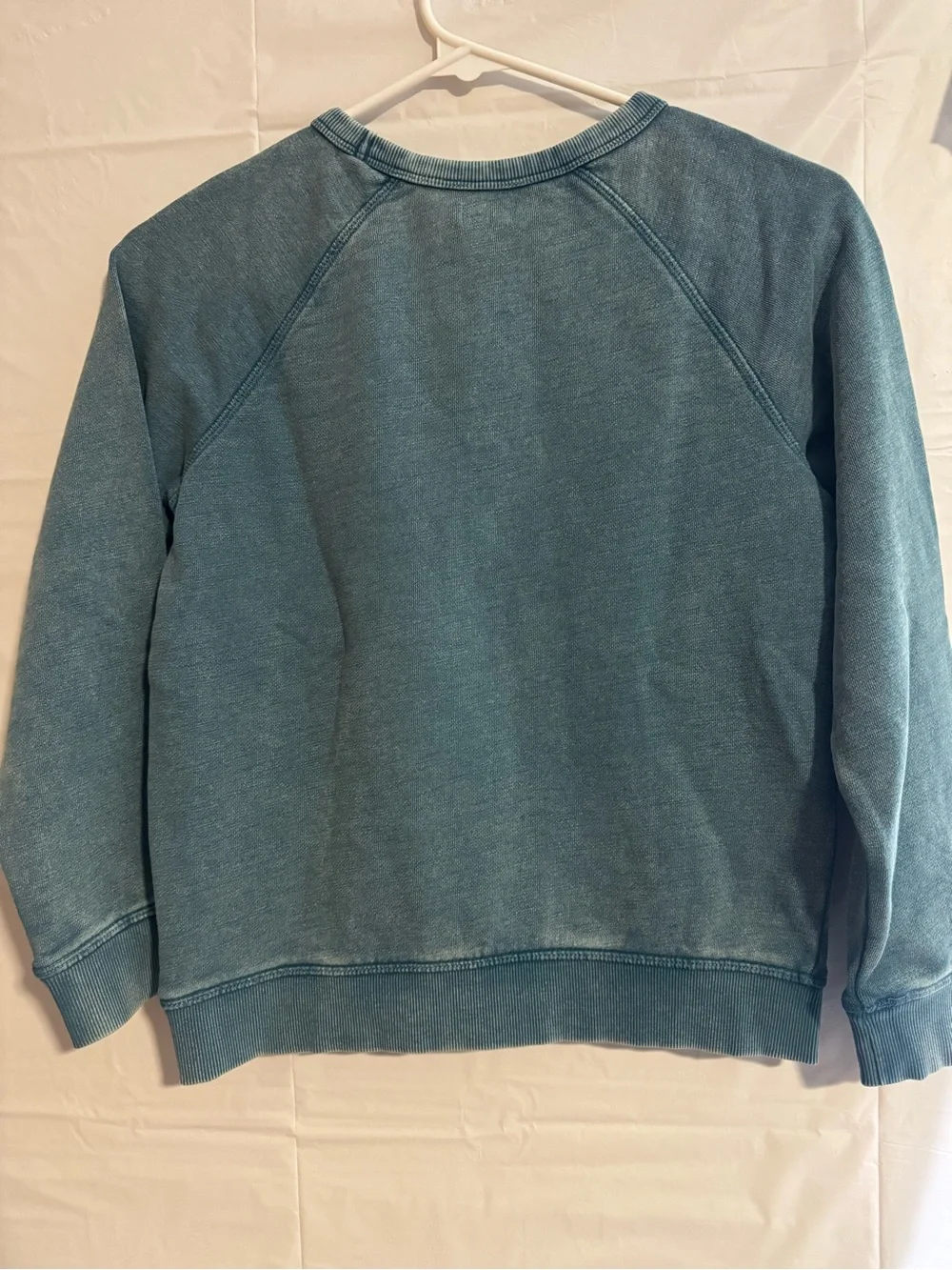 Kids Washed Teal Wave Graphic Crewneck Sweatshirt
